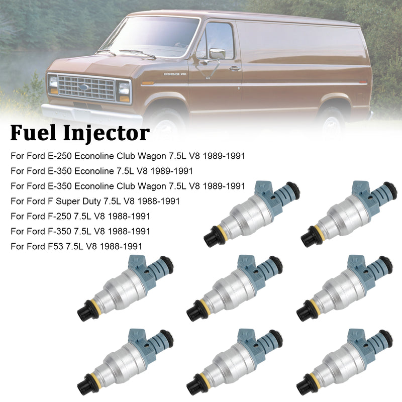 1988-1991 Ford E-250 E-350 7.5L V8 822-11120 8PCS Fuel Injectors 0280150759