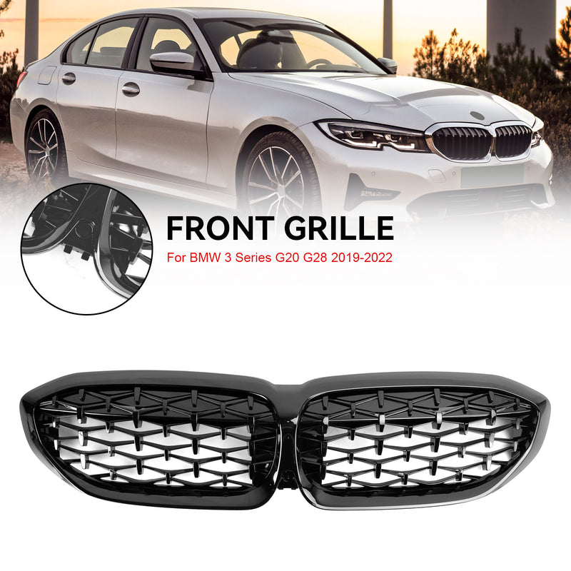 BMW 3 Series G20 2019-2022 Diamond Black Kidney Grille Grill 51138072085