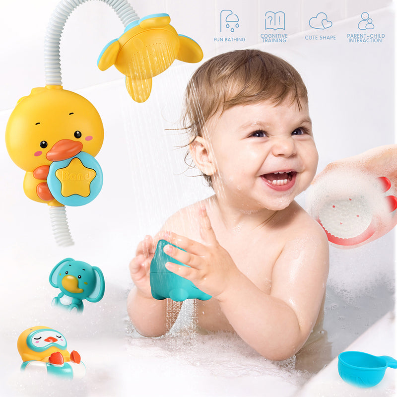 360°Adjustable Electric Duck Bathtub Sprinkler Baby Bath Toys Kids Bathroom