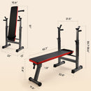 Adjustable Weight Bench Folding Bench Press w/Barbell Rack Pec workout