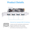 HUB PCIE to USB 2.0 Expansion Card Moschip Adapter Card Large 4PIN Power Supply