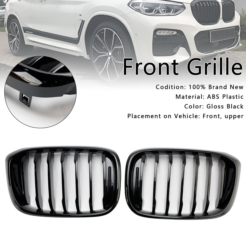 Gloss Black Front Kidney Grille Mesh Grill Fit BMW X4 G02 X3 G01 G08 2018-2021