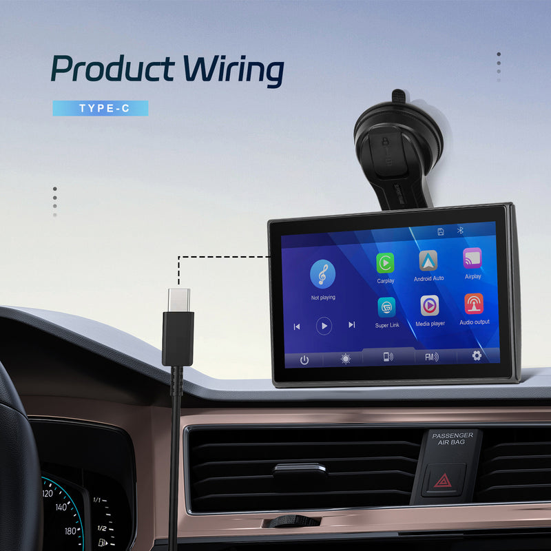 7-inch Full Touch Screen Apple CarPlay Horizontal Vertical Switching AHD Camera