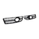 Front Bumper Honeycomb Fog Grille Cover For Audi A4 B7 S-Line S4 2005-2008 Black