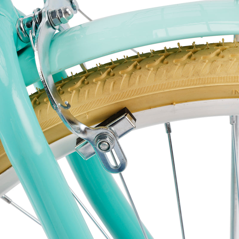 24 inch Women City Bicycle Beach Cruiser Bike with Basket & Rack Green