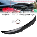 Carbon Fiber Look Rear Boot Spoiler For BMW 4 Series F36 4DR Coupe PSM Style