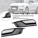 Gloss Black Front Fog Light Grill Covers Fit Audi A3 8V Sedan 2013-2016