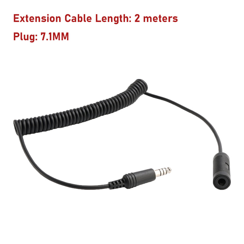 7.1mm Headset Extension Cable Tactical Headphone for TAC-SKY U-92A/U to U-174/U
