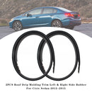2PCS Roof Drip Molding Trim Left & Right Side Rubber For Civic Sedan 2012-2015