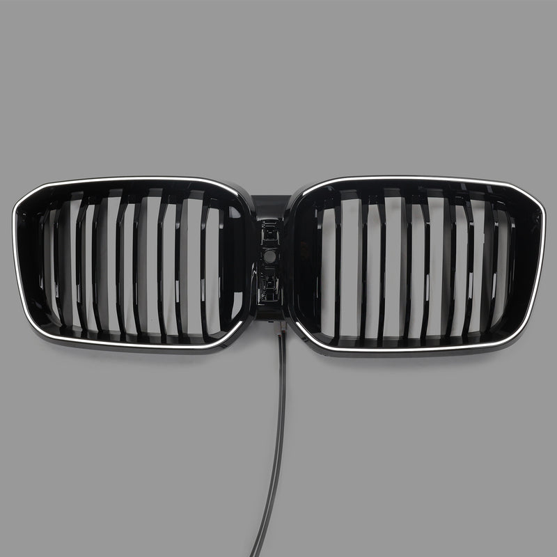 Double Slat Glossy Black Bumper Kidney Grille Fit BMW X3 G01 X4 G02 2022-2025
