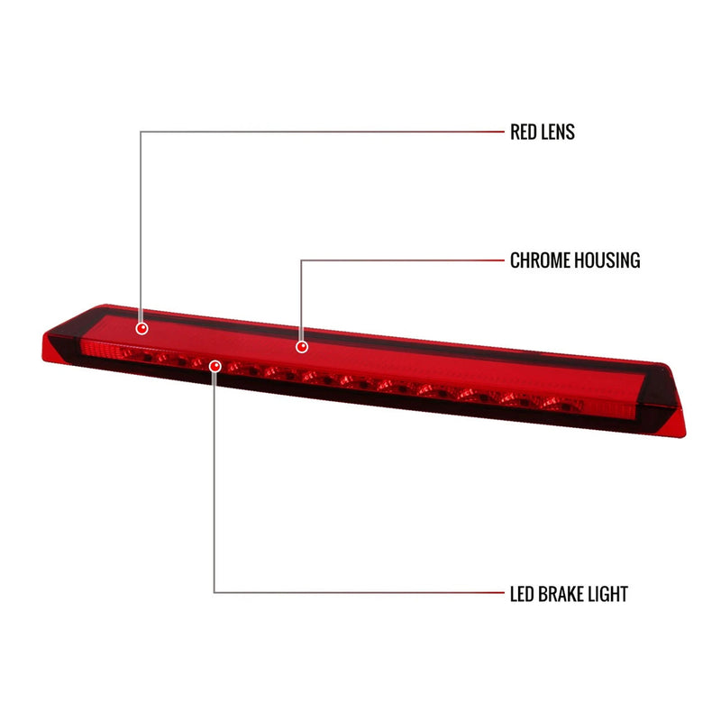 Bright LED Red 3rd Third Brake Light Stop Lamp For Ford Mustang V6/GT 1999-2004