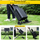 Portable Leg Propane Grill Folding Gas Grill Griddle w/Hood & Side Shelf