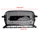 Chrome/Black Front Honeycomb Bumper Grille Grill Fit Audi Q5 2013-2017
