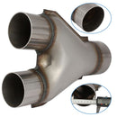 3" Single To 2.25" Dual Y-Pipe Stainless Exhaust Adapter Connector Coupling 10"