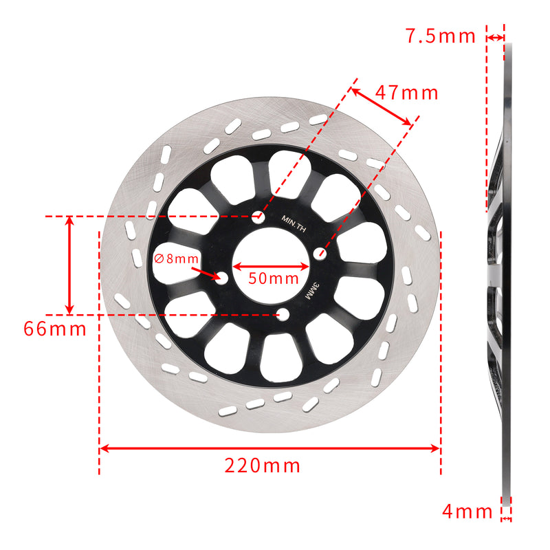 NEW Front Brake Disc Rotor 220mm For Suzuki GN125 GN125E GS125 TU125 4T AC