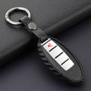 Leather Silicone Car Key Case Cover With Buckle For Nissan
