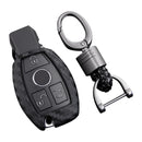 Leather Silicone Car Key Case Cover With Buckle For Mercedes-Benz
