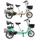 400W 48V 12A Elder Electric folding trike 3 wheel e-bike with Rear Seat