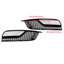 Gloss Black Front Fog Light Grill Covers Fit Audi A3 8V Sedan 2013-2016