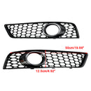 Audi A3 8P 2009-2013 Honeycomb Bumper Front Fog Light Grille Grill Cover