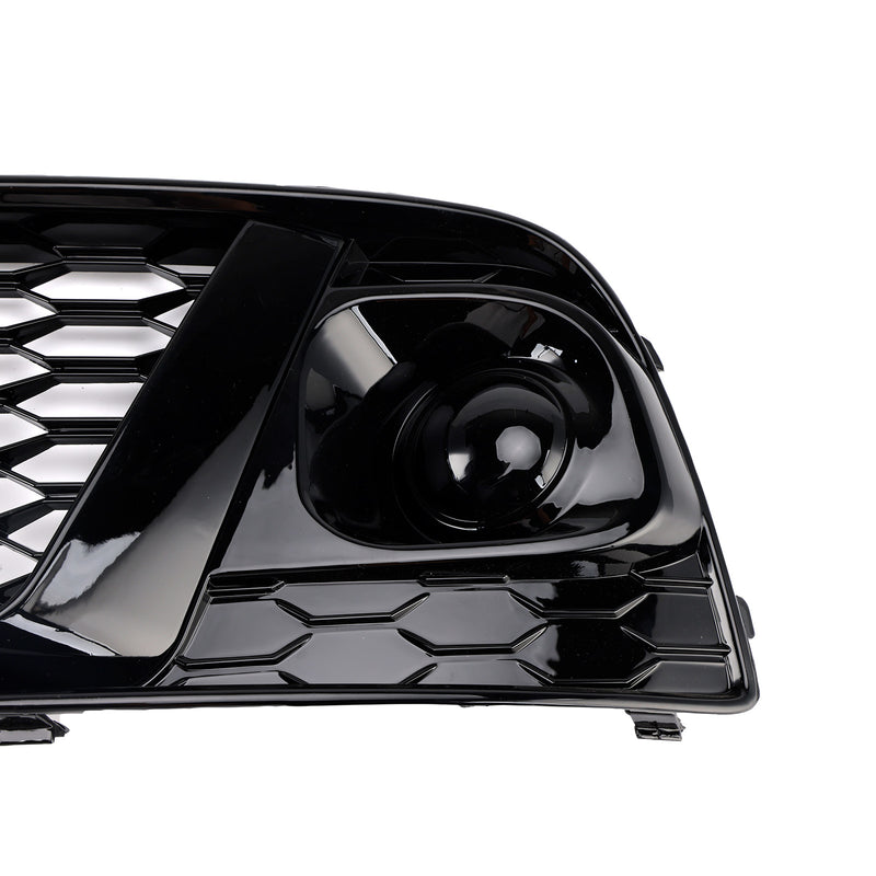 Black Front Honeycomb Fog Lamp Grille Grill Cover Fit Audi Q5 SQ5 2018 2019
