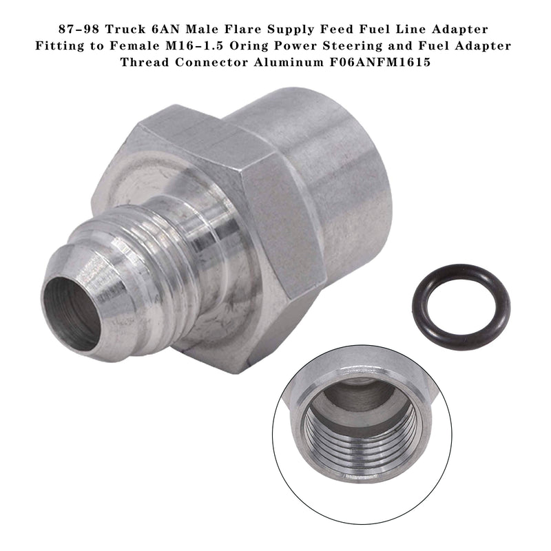 6AN Male Flare Supply Feed Fuel Line Adapter Fitting to Female M16-1.5