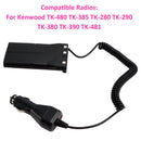 Car Charger Battery Eliminator Adapter For TK-480 TK-385 TK-280 TK-290 TK-380