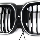 Double Slat Black Front Kidney Grill Grille Fit BMW IX3 G08 LCI 2022-2024