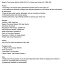 Mass Air Flow Sensor Maf Afm 22250-61010 For Toyota Land Cruiser 4.0L 1988-1992