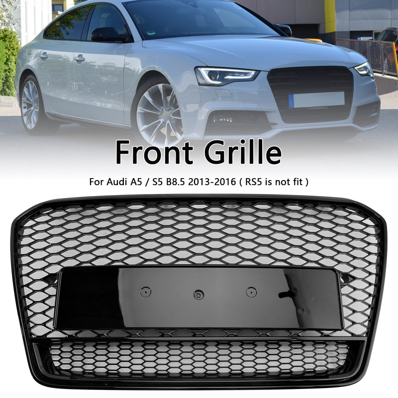 RS5 Style Honeycomb Front Bumper Grille Grill Fit Audi A5 S5 B8.5 2013-2016