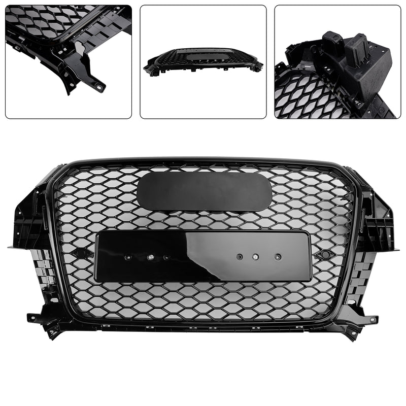 RSQ3 Style Gloss Black Front Honeycomb Mesh Grille Fit Audi Q3 2011-2015