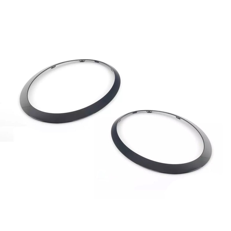 2PCS Gloss Black Headlight Bezel Trim Ring For Mini Cooper F55 F56 F57 14-21