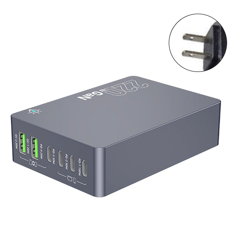 6-in-1 Wireless Charging Station Charger Clock LED Digital Display Alarm Clock