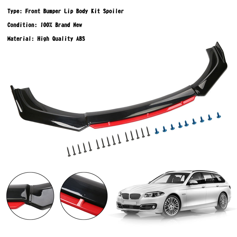 4PCS Universal Car Front Bumper Lip Body Kit Splitter Spoiler Diffuser Protector