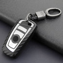 Leather Silicone Car Key Case Cover With Buckle For BMW Square