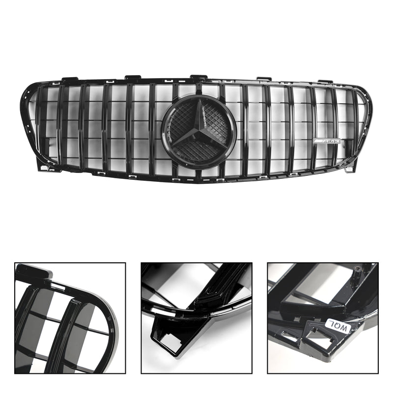 Front Grill Grille Fit Mercedes Benz GLA W156 X156 2017-2019 Facelift Black