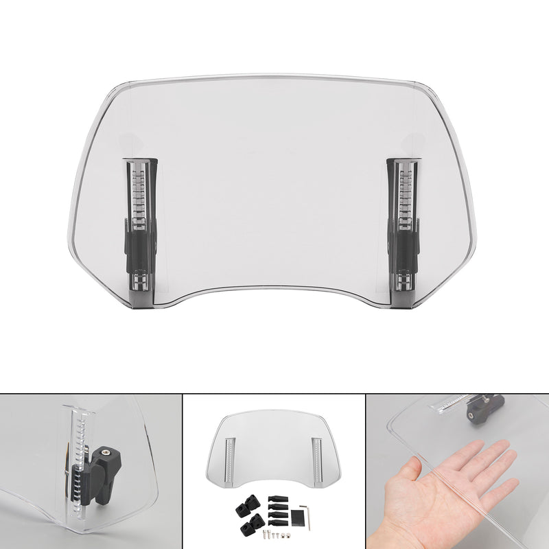 Universal Adjustable Windshield Clip On Wind Screen Deflector Extension Spoiler