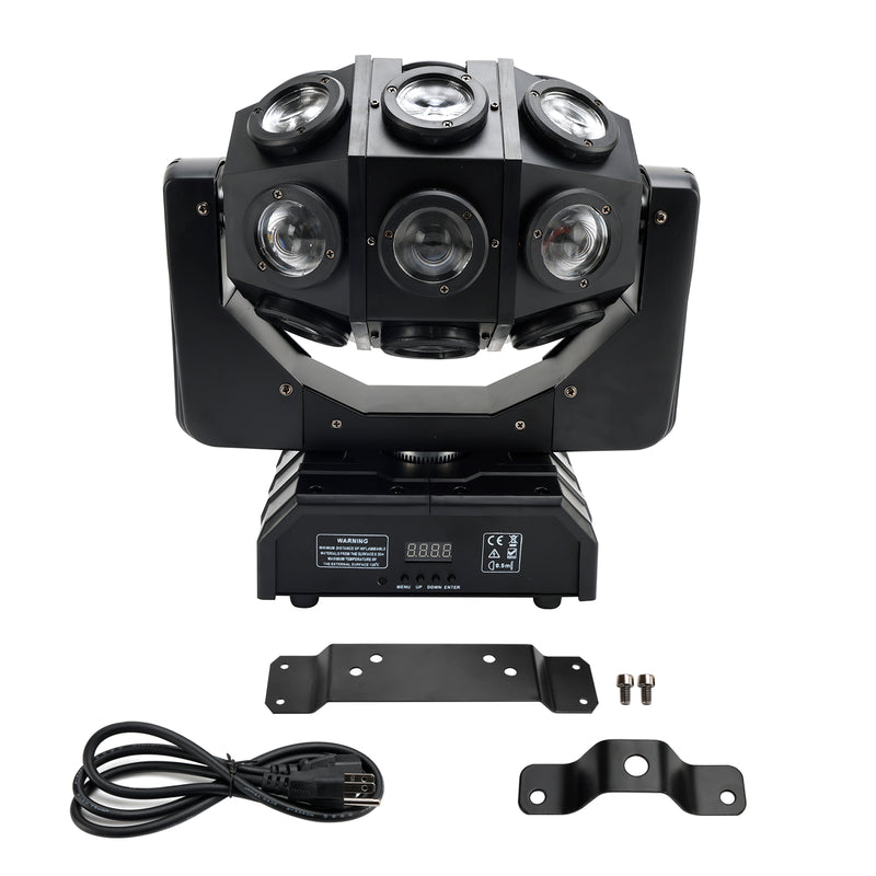 180W Moving Head 18 LED Rotating Beam DMX Stage Light RGBW DJ Disco Party Effect