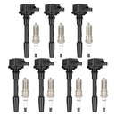 For Ford Mustang 2018-2020 V8 5.0L DG566 DG565 7x Ignition Coils Spark Plugs