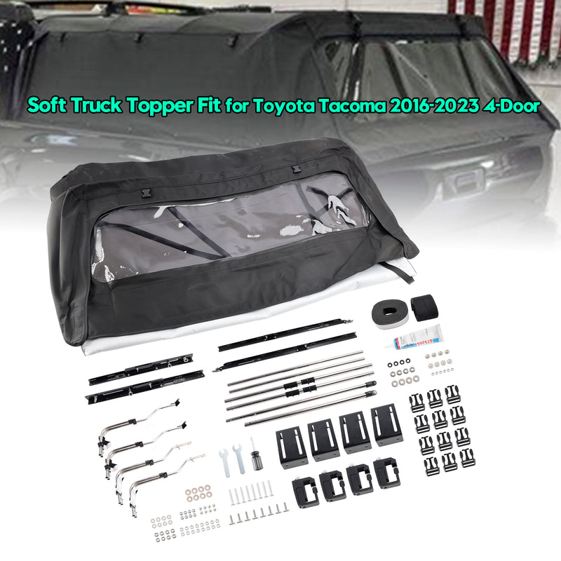 6"  Soft Truck Topper Fit for Toyota Tacoma 2016-2023 4-Door