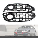 Front Bumper Honeycomb Fog Grille Cover For Audi A4 Allroad B8 2010-2015 Black