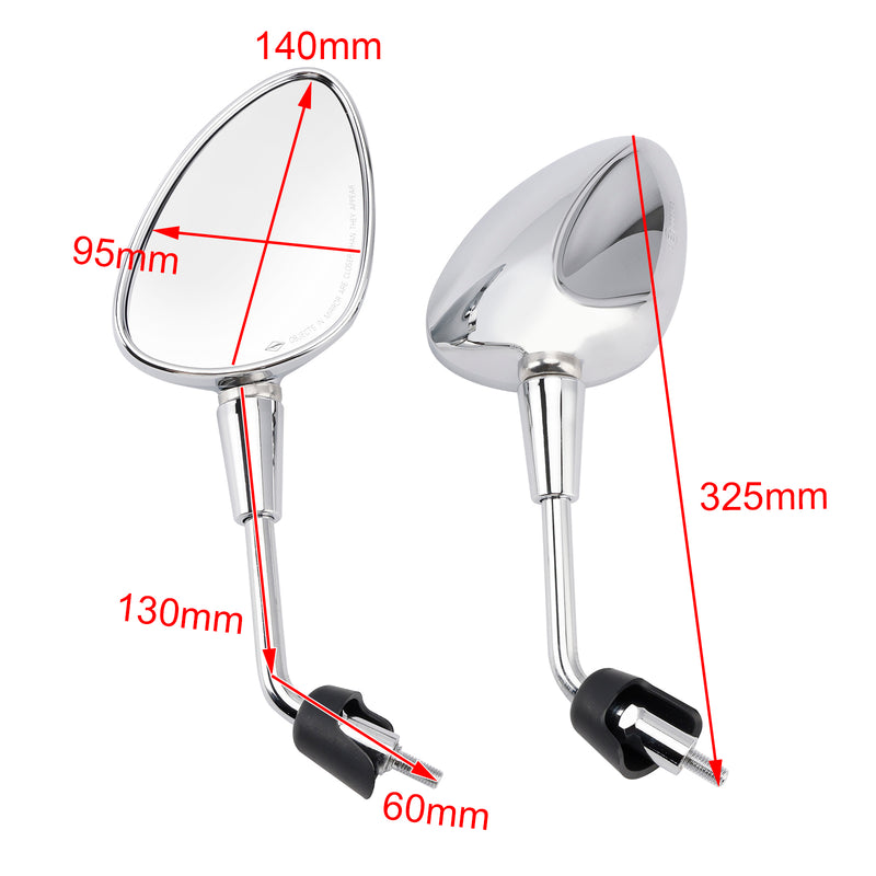 Chrome Mirror Set Shorty For Vespa GTS 125 300 HPE Sprint Primavera 50 125 150