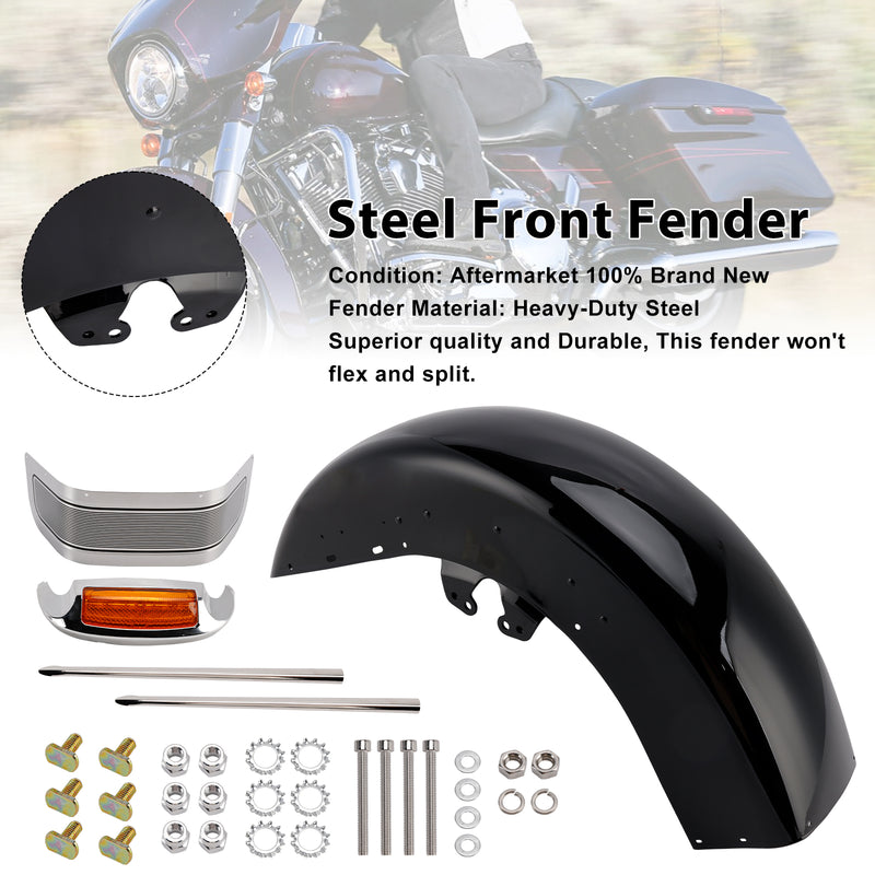 Steel Front Fender Mudguard For Touring Electra Glide Ultra Limited 2014-2024
