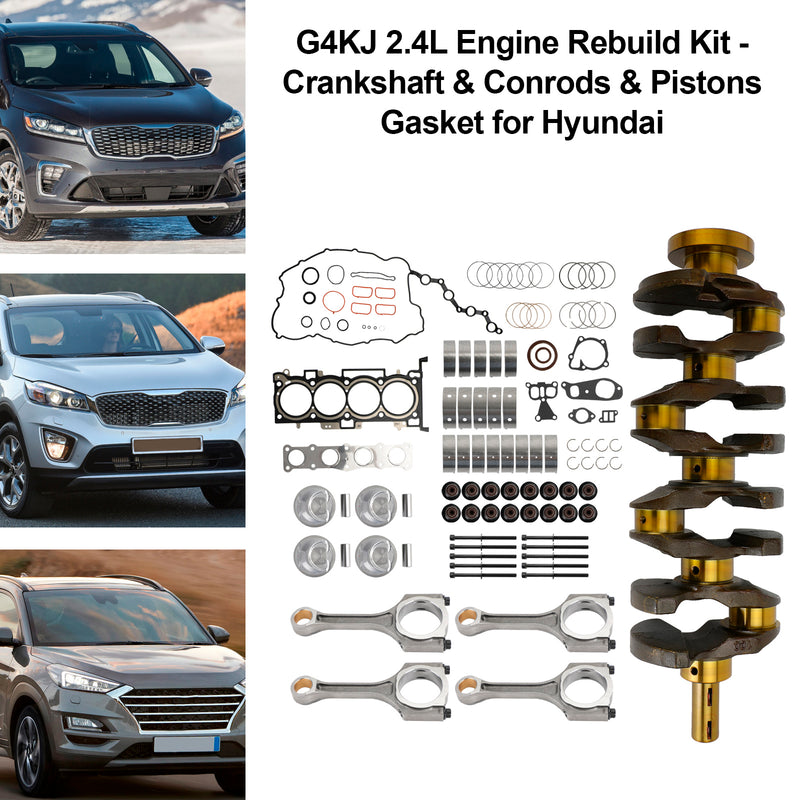 2017-2018 Hyundai Santa Fe Sport 4-Door 2.4L G4KJ 2.4L Engine Rebuild Kit - Crankshaft & Conrods & Pistons Gasket