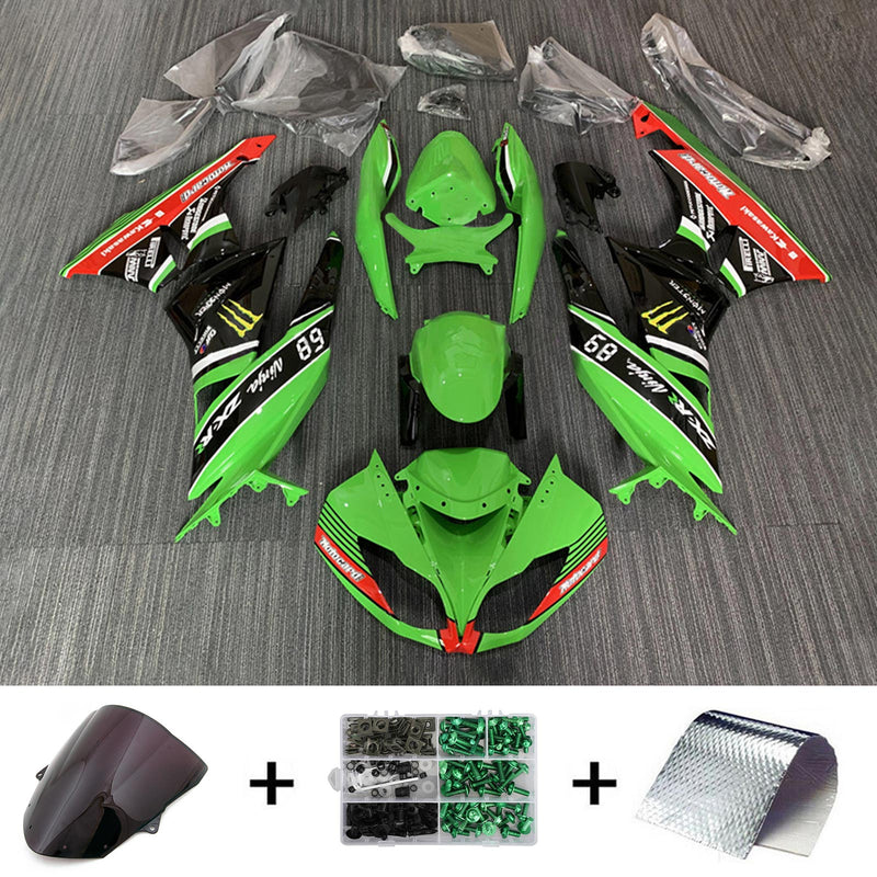 Amotopart Kawasaki ZX6R 636 2009-2012 Fairing Kit Bodywork Plastic ABS