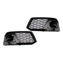 Black Front Honeycomb Fog Lamp Grille Grill Cover Fit Audi Q5 SQ5 2018 2019