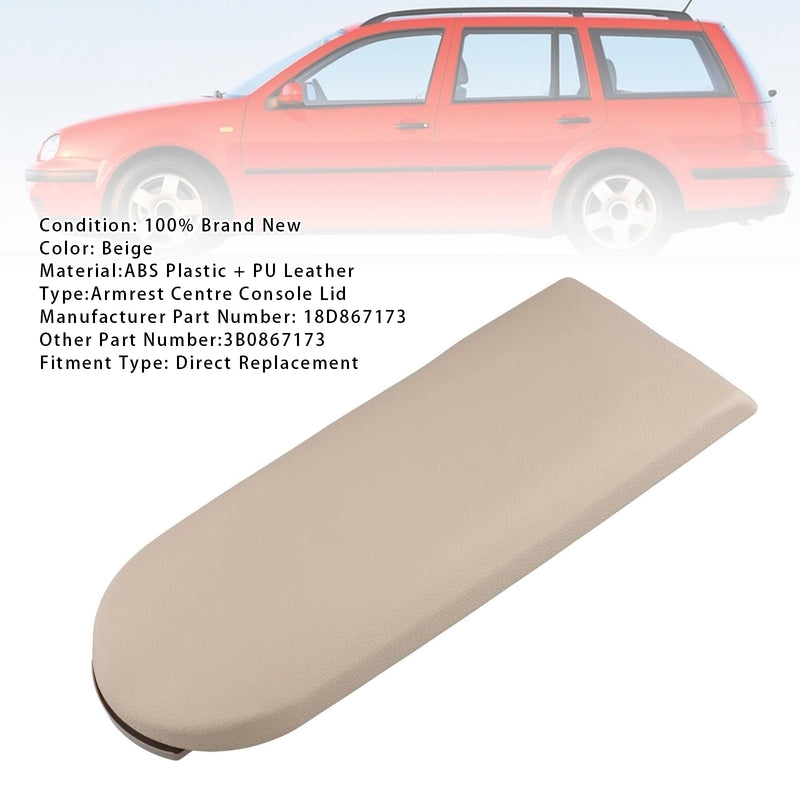 Beige Leather Armrest Centre Console Lid For VW MK4 Jetta Bora Golf 18D867173