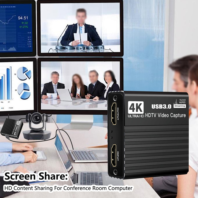 USB 3.0 Video Capture Card HDMI 4K Recording Box Live 1080P Video Recorder 60FPS