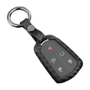 Leather Silicone Car Key Case Cover With Buckle For Cadillac