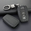 Leather Silicone Car Key Case Cover With Buckle For Toyota Camry